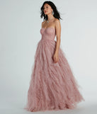 Charlize Corset A-Line Lace Ruffle Formal Dress