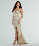 Revamp your 2025 wardrobe with this chic addition, the Loraine Sweetheart Wrap Mermaid Satin Formal Dress in gold, perfect for elevating your style in the new year.