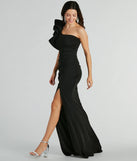 Whether it's the color or silhouette of the Claudia Ruffled One-Shoulder Crepe Mermaid Dress, this black bridesmaid dress is a gorgeous pick for a maid-of-honor or to create a bridal party look ready to celebrate!