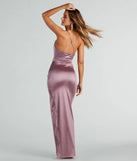 Own every entrance in the Stella Satin Cowl Neck High Slit Formal Dress, a lavender party dress perfect for milestone birthdays and grad parties, or dancing through summer nights and unforgettable bachelorette celebrations.