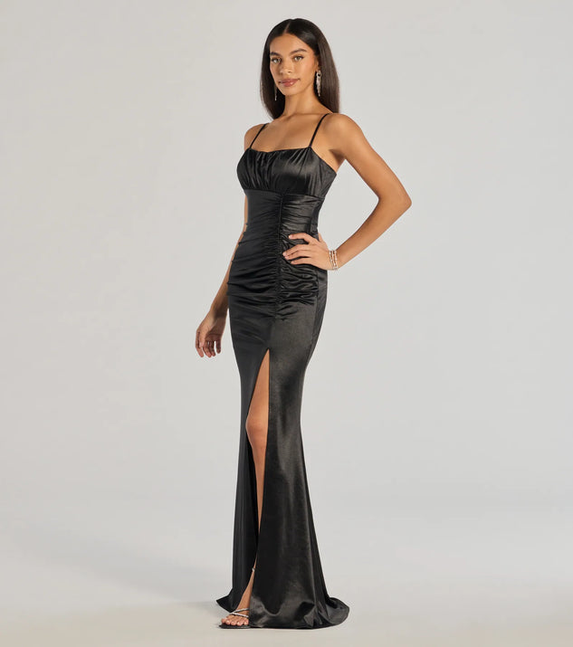Brooklyn Satin Ruched Formal Dress | Windsor