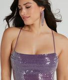 Alaia Lace-Up Mermaid Ombre Sequin Formal Dress