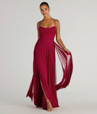 Revamp your 2025 wardrobe with this chic addition, the Paris Lace-Up Slit A-Line Chiffon Formal Dress in red, perfect for elevating your style in the new year.