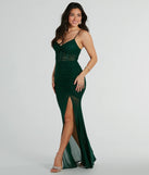Whether it's the color or silhouette of the Gwyneth V-Neck Mermaid Rhinestone Formal Dress, this hunter bridesmaid dress is a gorgeous pick for a maid-of-honor or to create a bridal party look ready to celebrate!