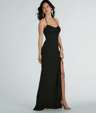 You'll be the best dressed in the Brianna Strappy Back Mermaid Crepe Formal Dress as your winter formal dress with beautiful and unique details from Windsor.