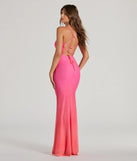 You'll feel stylish and confident in the Emmalyn Ombre Mesh Lace-Up Mermaid Dress as your Winter Formal Dress to stand out at your dance or event.