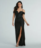Turn heads at Prom 2025 in this black prom dress, where statement-making details meet the iconic style of the Danielle Cold-Shoulder Ruched Knit Bodycon Dress .
