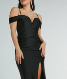 Step into Prom 2025 in a black prom dress, where unique Windsor accents and the standout Danielle Cold-Shoulder Ruched Knit Bodycon Dress style come together.