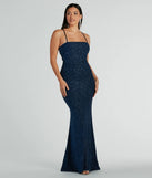 You'll be the best dressed in the Daisia Strappy Back Mermaid Glitter Formal Dress as your summer formal dress with unique details from Windsor.