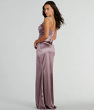 You'll look stunning in the Sam Faux Pearl Strap Mermaid Satin Formal Dress, a lavender formal dress designed to create an effortless yet standout look as women's formal holiday attire, work party outfit, or NYE dress.