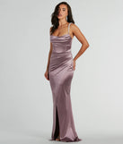You'll look stunning in the Sam Faux Pearl Strap Mermaid Satin Formal Dress, a lavender formal dress designed to create an effortless yet standout look as women's formal holiday attire, work party outfit, or NYE dress.