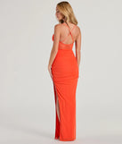 Feel instantly put-together in the Rose Formal Mesh Corset Column Dress in orange, a fall wedding guest dress designed for confident style and all-out celebration.
