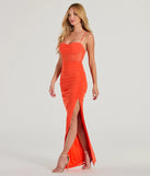 Whether it's the color or silhouette of the Rose Formal Mesh Corset Long Dress, this orange bridesmaid dress is a gorgeous pick for a maid-of-honor or to create a bridal party look ready to celebrate!