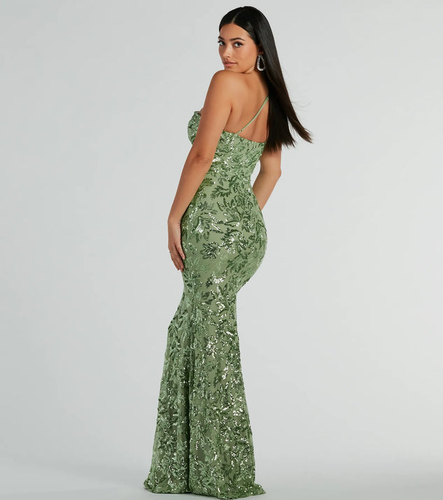 Meredith One-Shoulder Sequin Formal Dress | Windsor