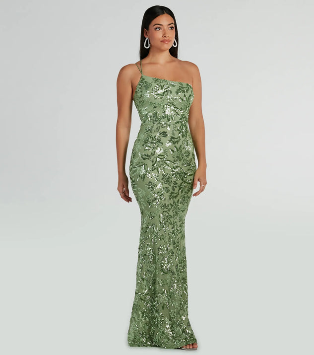 Meredith One-Shoulder Sequin Formal Dress | Windsor