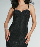 Make a bold statement in the Emersyn Sweetheart Rhinestone Slim Formal Dress in black, the perfect spring dress for weddings, cocktail hours, nights out, and/or seasonal celebrations.