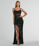 Revamp your 2025 wardrobe with this chic addition, the Fallon Satin Corset Side Sash Formal Dress in black, perfect for elevating your style in the new year.