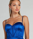 Revamp your 2025 wardrobe with this chic addition, the Jaiden Bustier Rhinestone Satin Formal Dress in royal blue, perfect for elevating your style in the new year.