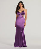 The Pricilla V-Neck Strappy Mermaid Satin Formal Dress is an elegant purple formal dress in a rich seasonal color and with unique design accents that make dressing up for winter parties, holiday balls, or festive gatherings effortless!