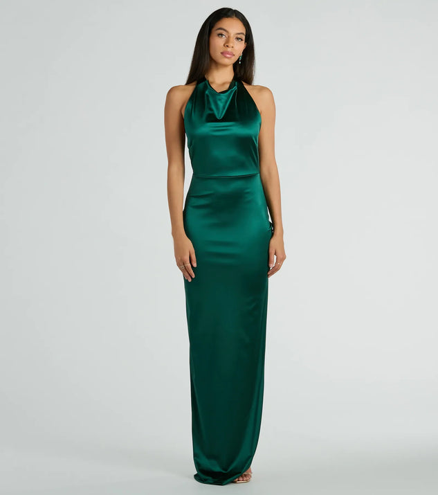 sachin and babi light blue dress Luxe Dream Strapless Satin Midi Dress