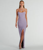 The Sharon Tie-Back Glitter Mermaid Formal Dress is a shimmery lavender glitter dress that catches the light beautifully, perfect for any special outfit like Winter Formal attire, clubwear, or a wedding guest dress.