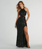 Feel instantly put-together in the Franny Open Back Sequin Formal Dress in black, a stylish wedding guest dress designed for confident style and all-out celebration.