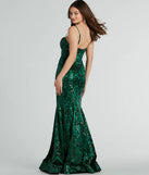 The Tori Sweetheart Mermaid Sequin Satin Formal Dress in hunter is a stunning green prom dress designed to capture attention with its fresh or bold color and effortlessly stylish silhouette.