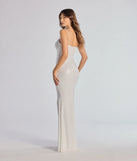 Make the big day unforgettable with the Darana Metallic High-Slit Mermaid Dress, a gorgeous white bridesmaid dress that balances elegance and affordability.