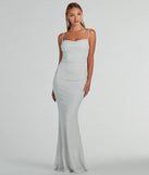 Turn heads at Prom 2025 in this white prom dress, where statement-making details meet the iconic style of the Erica Cowl Neck Mermaid Glitter Formal Dress .