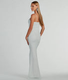 Revamp your 2025 wardrobe with this chic addition, the Erica Cowl Neck Mermaid Glitter Formal Dress in white, perfect for elevating your style in the new year.