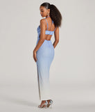 You'll be the best dressed in the Nia Beaded Ombre Mesh High Slit Formal Dress as your winter formal dress with beautiful and unique details from Windsor.
