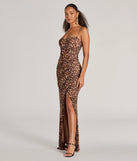 Whether it's the color or silhouette of the Velma Leopard Wrap Slit Mermaid Formal Dress, this brown bridesmaid dress is a gorgeous pick for a maid-of-honor or to create a bridal party look ready to celebrate!