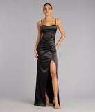 Stacie Satin Corset Wrap Formal Dress