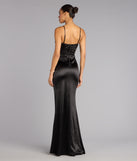 Stacie Satin Corset Wrap Formal Dress