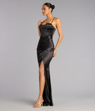 Stacie Satin Corset Wrap Formal Dress