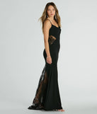 Whether it's the color or silhouette of the Carla Cowl Neck Mermaid Lace Crepe Formal Dress, this black bridesmaid dress is a gorgeous pick for a maid-of-honor or to create a bridal party look ready to celebrate!