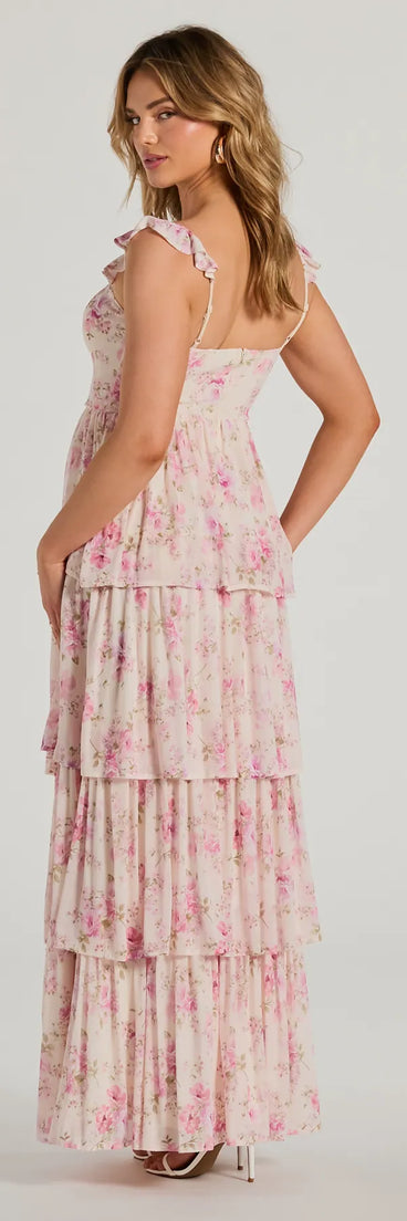 Gwen Sweetheart Ruffle Floral A-Line Formal Dress | Windsor Gwen Sweetheart Ruffle Floral A-Line Formal Dress | Windsor