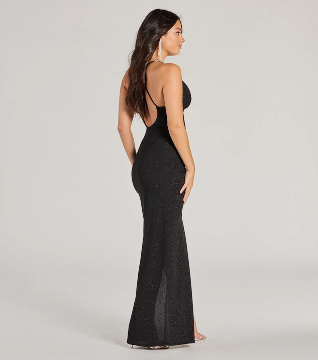 Sandy V-Neck Slim Long Glitter Formal Dress | Windsor