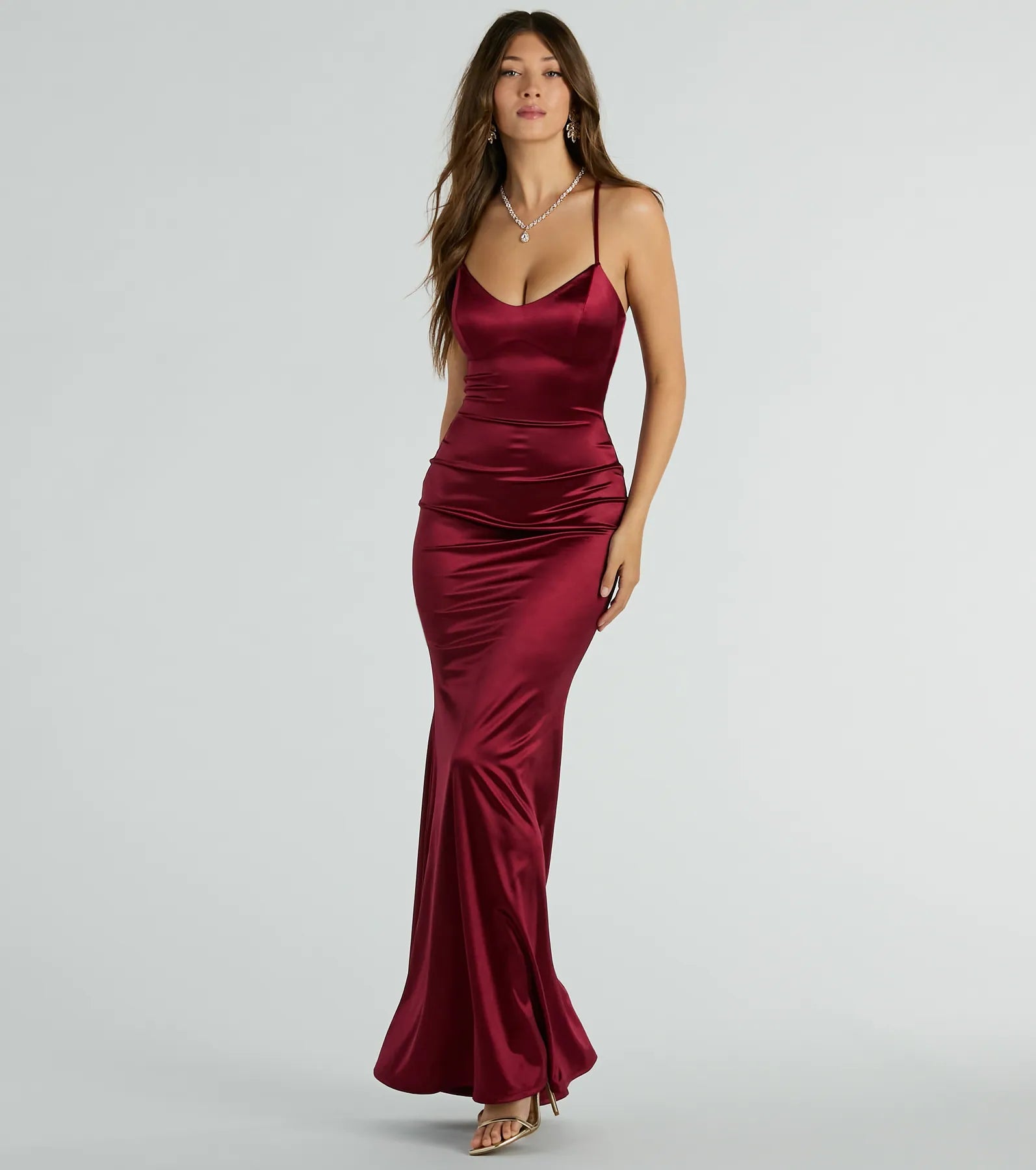 Emmie Lace-Up Mermaid Satin Formal Dress | Windsor