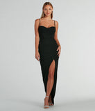 You'll be the best dressed in the Fran Formal Crepe Sweetheart Long Dress as your summer formal dress with unique details from Windsor.