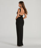 You'll be the best dressed in the Annie Tie Back Wrap Slit Mermaid Glitter Formal Dress as your fall formal dress with beautiful and unique details from Windsor.
