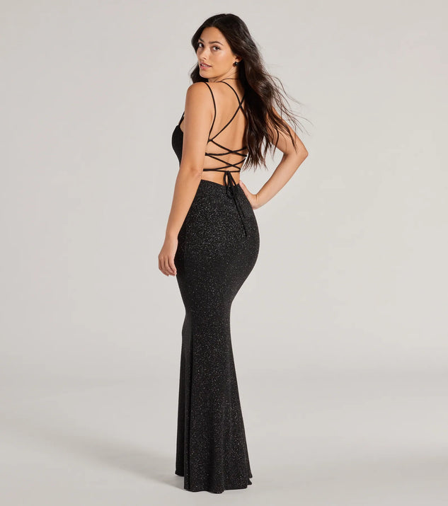 Jade Lace-Up Mermaid Glitter Formal Dress | Windsor Jade Lace-Up Mermaid Glitter Formal Dress | Windsor