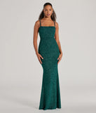 Feel instantly put-together in the Jade Lace-Up Mermaid Glitter Formal Dress in hunter green, a stylish wedding guest dress designed for confident style and all-out celebration.