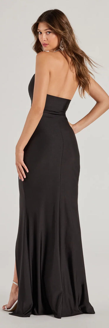 Revamp your 2025 wardrobe with this chic addition, the Autumn Asymmetrical Cowl Neck High Slit Mermaid Dress in black, perfect for elevating your style in the new year.