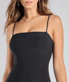 Make a bold statement in the Wendy Sleeveless A-Line Glitter Formal Dress in black, the perfect spring dress for weddings, cocktail hours, nights out, and/or seasonal celebrations.