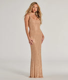 The Aurelia Low Back Rhinestone Bodycon Formal Dress in luxe nude fabric, a stunning prom dress with statement details designed to make a bold impression at Prom 2025.