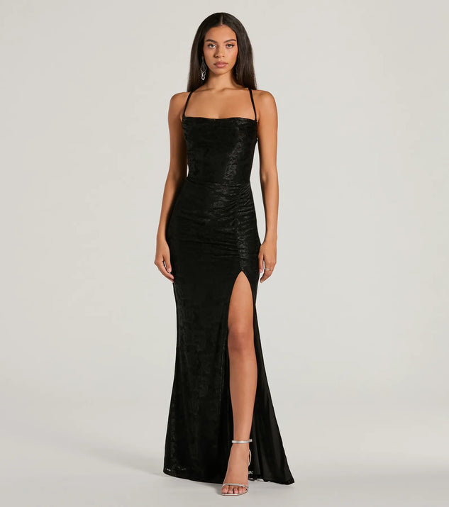 kehlani formal floral lace slit mermaid dress Kehlani Formal Floral Lace Slit Mermaid Dress
