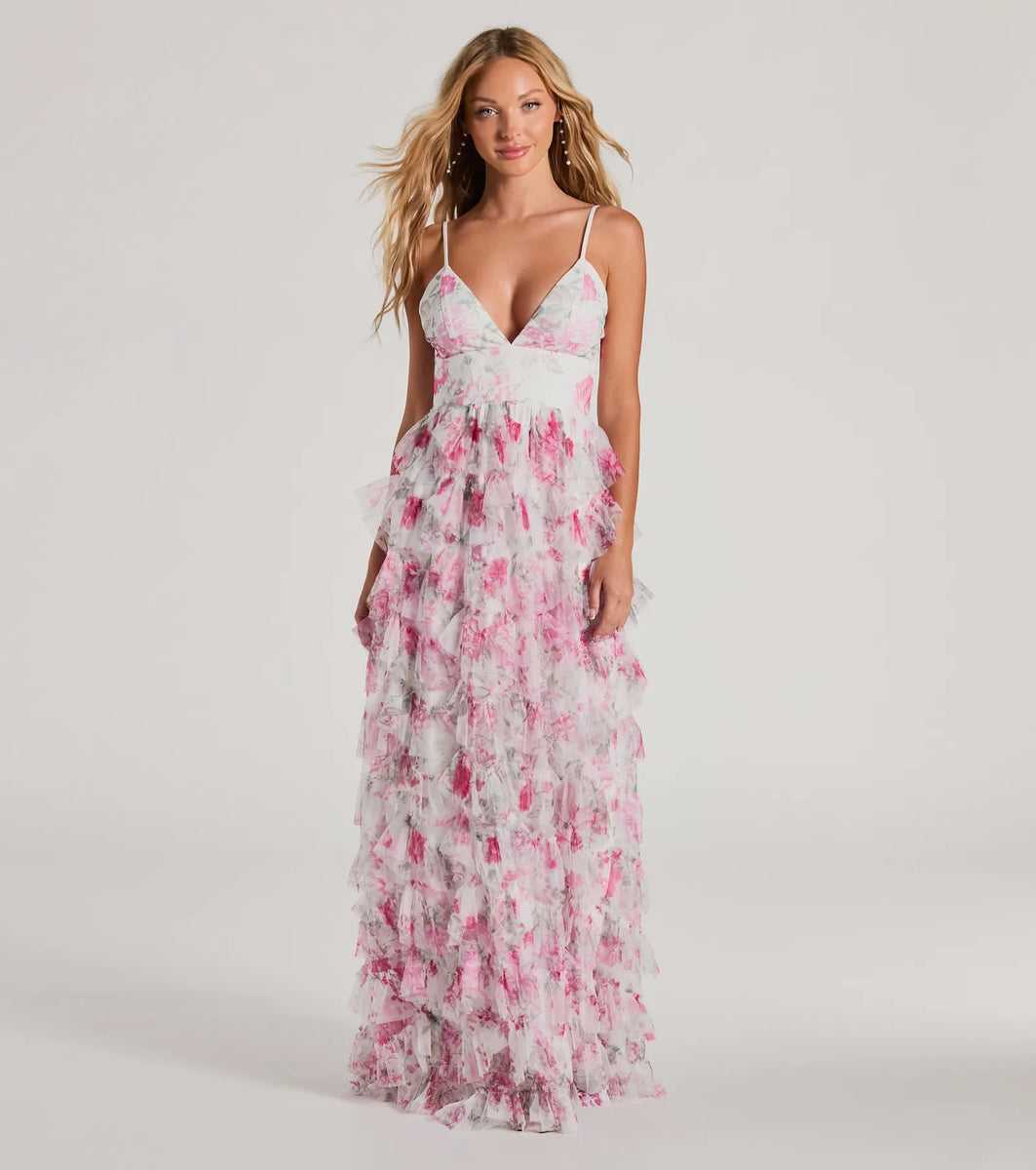 EXLURA Women's V Neck Ruffle Floral Boho Mini Dress - Backless, Batwing Sleeves, Wedding Guest Dress - View #9