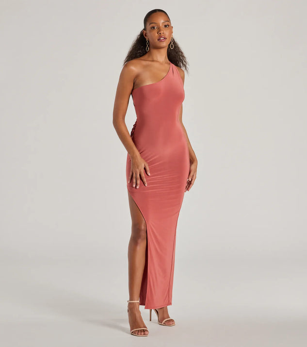 lillyanne formal satin asymmetrical midi dress Lilianne One-Shoulder Strappy Back Slit Cream satin Color:Wine Lace Up Homecoming Dress Tight Backless Short Lace Aislinn Asymmetrical Metallic Midi