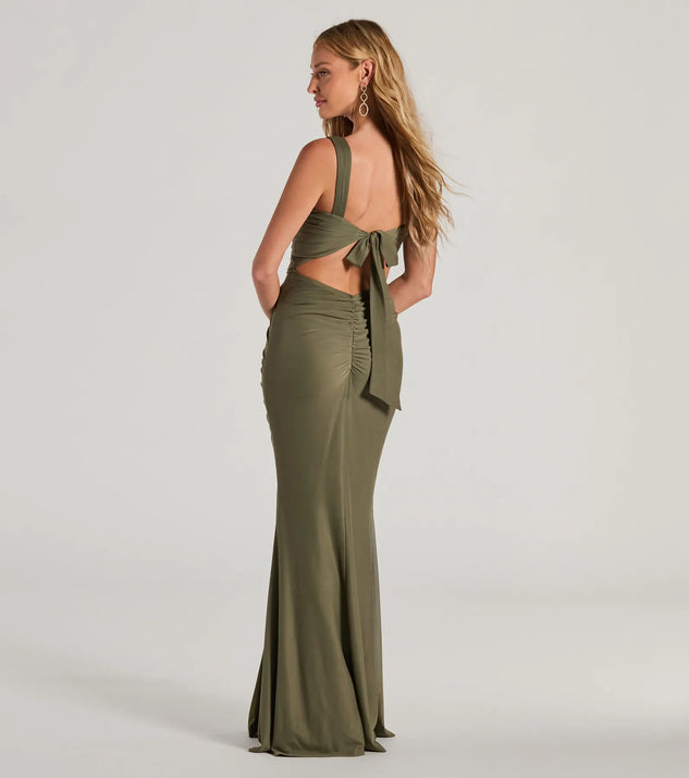 Green Open Back Ruched Dress Elegant Sage Green Ruched Dress For Women Versatile Halter Backless Outfit Green Open Back Ruched Dress Elegant Sage Green Ruched Dress For Women Versatile Halter Backless Outfit